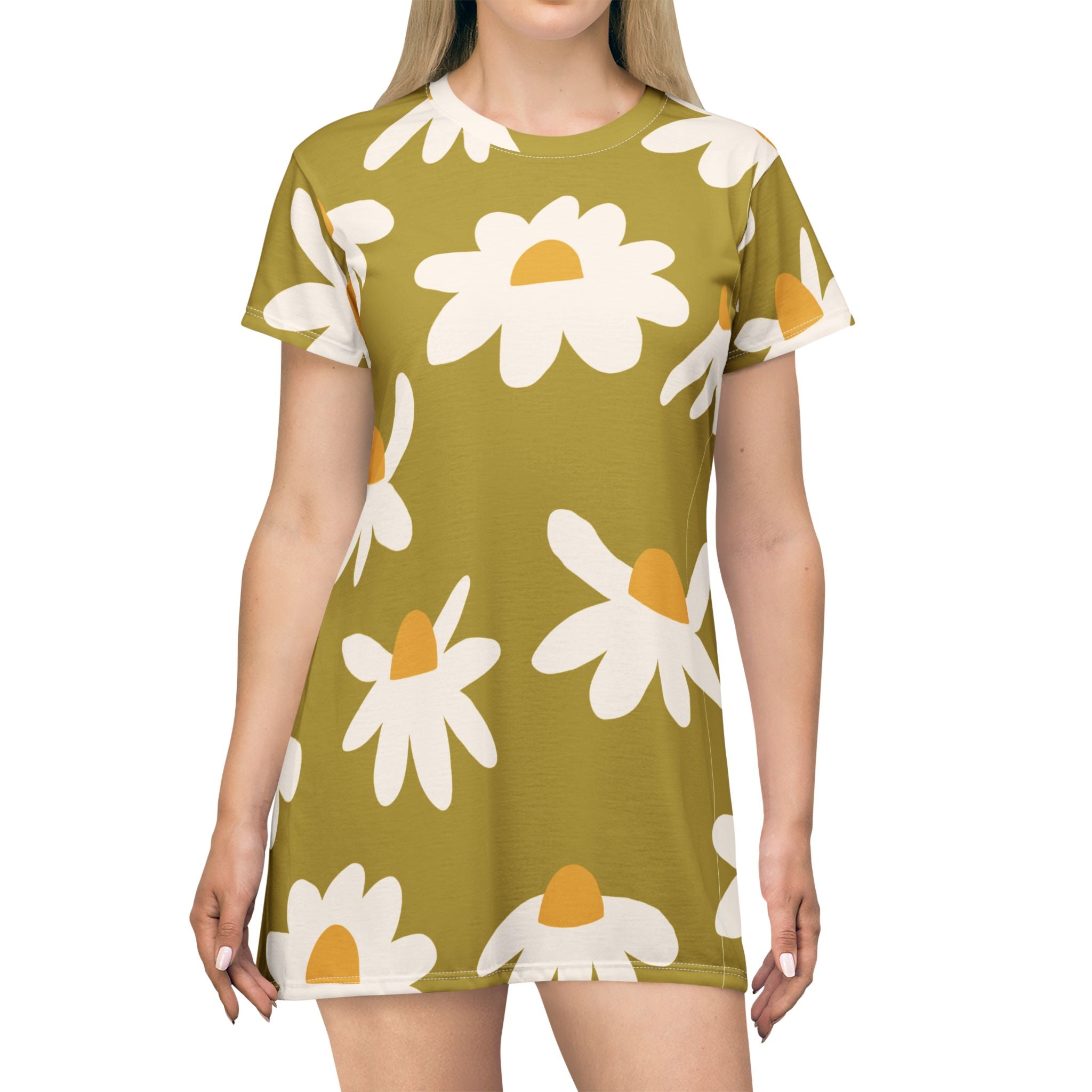 All-Over Print T-Shirt Dress — Relaxed Everyday Dress
