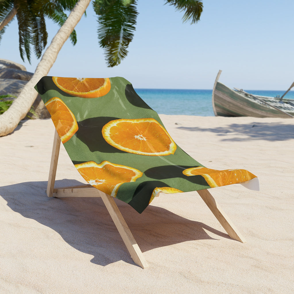 Orange Slices Beach Towel — Tropical Citrus Print Towel