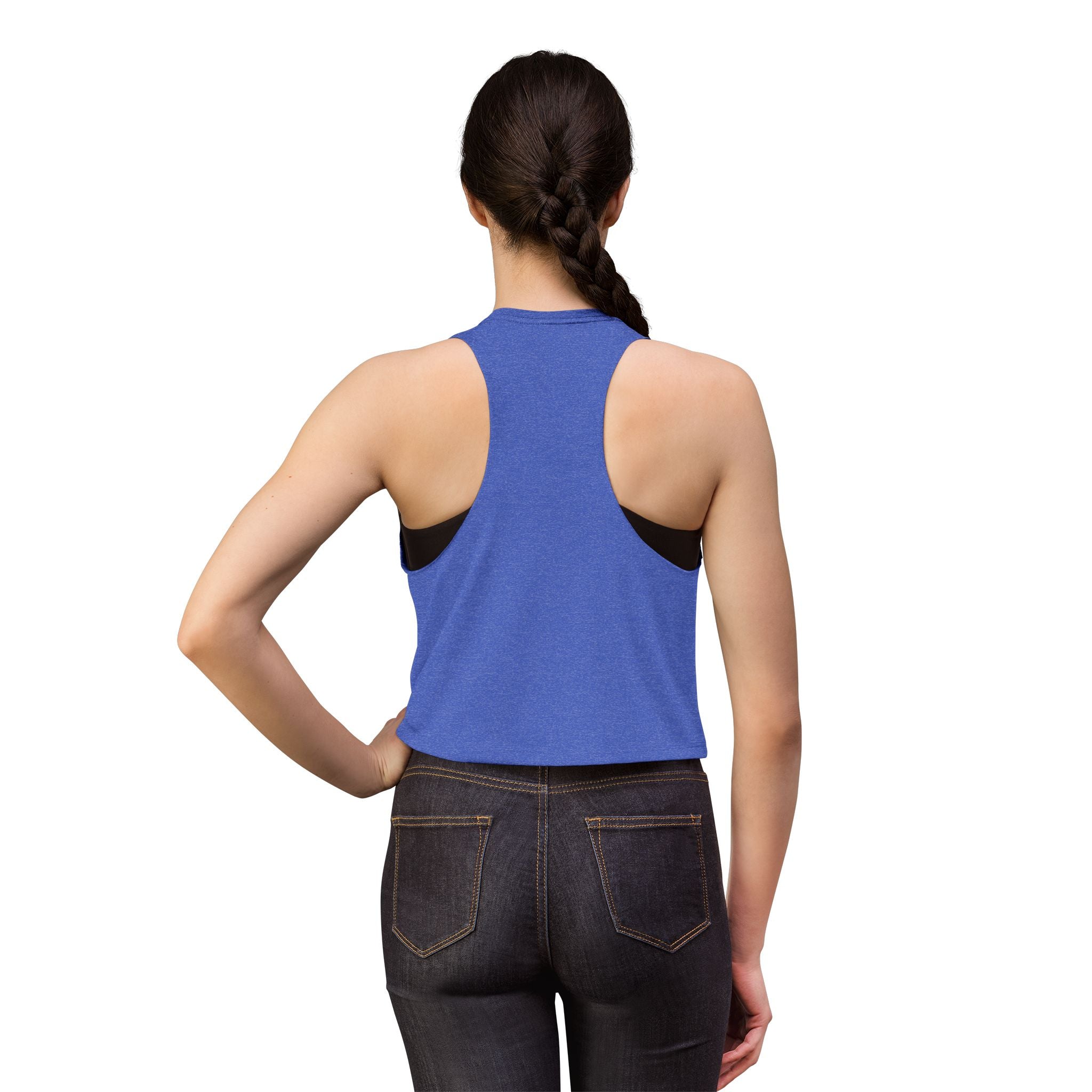 Overstimulated But Trying Tank Top — Women's White Cropped Muscle Tee