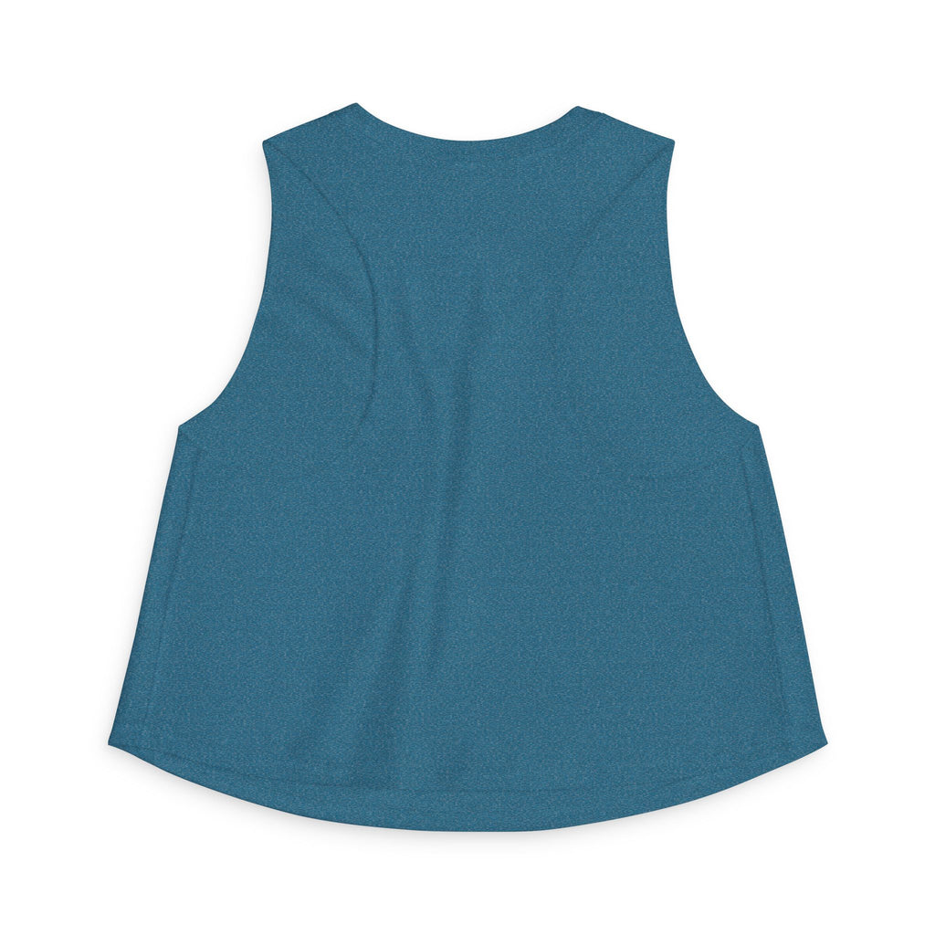 Overstimulated But Trying Tank Top — Women's White Cropped Muscle Tee
