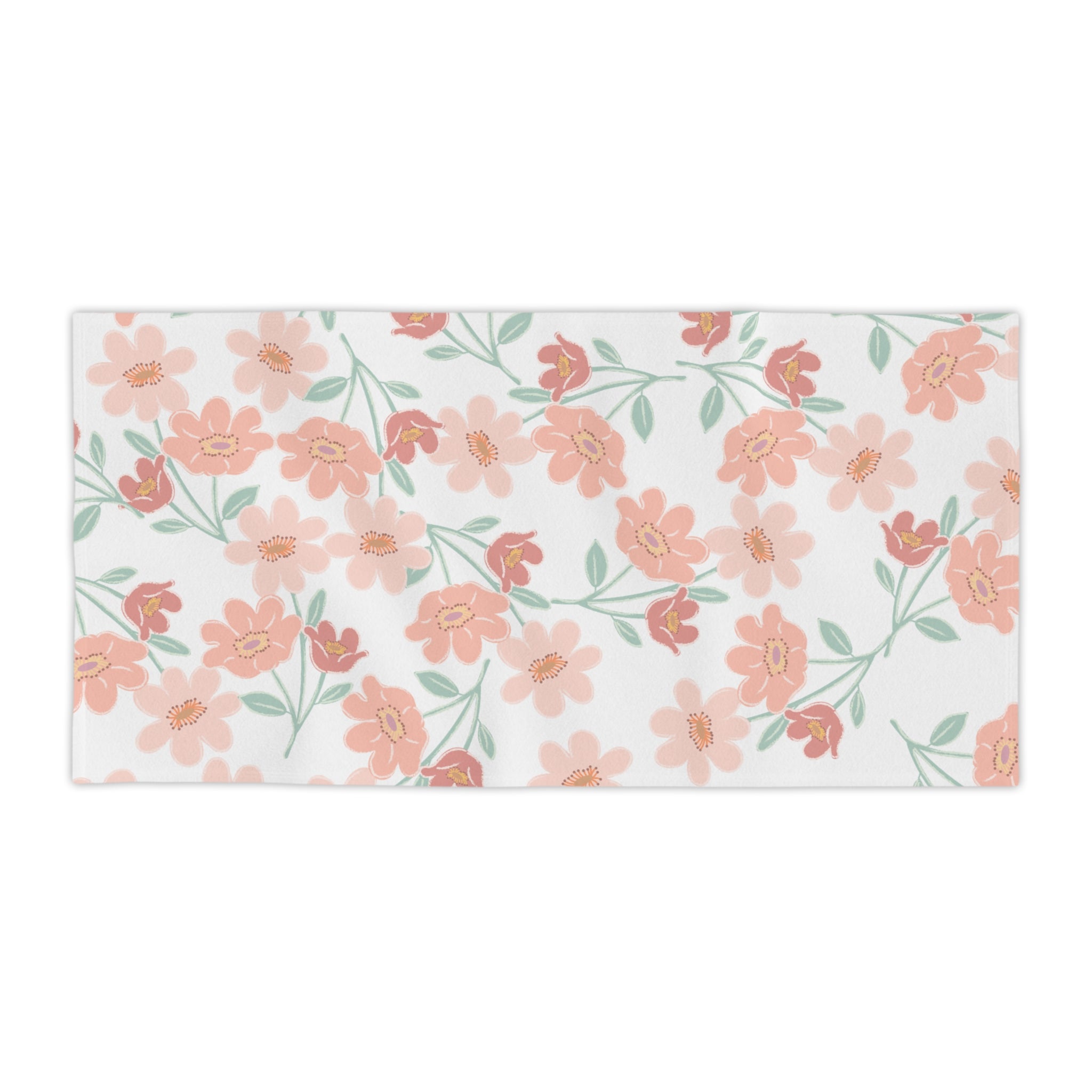 Purple Daisy Beach Towel – Striped Floral Seaside Towel