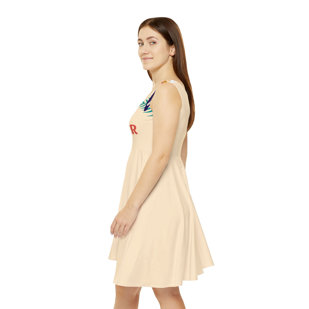 Hello Summer Floral Skater Dress — Tropical Flamingo Print