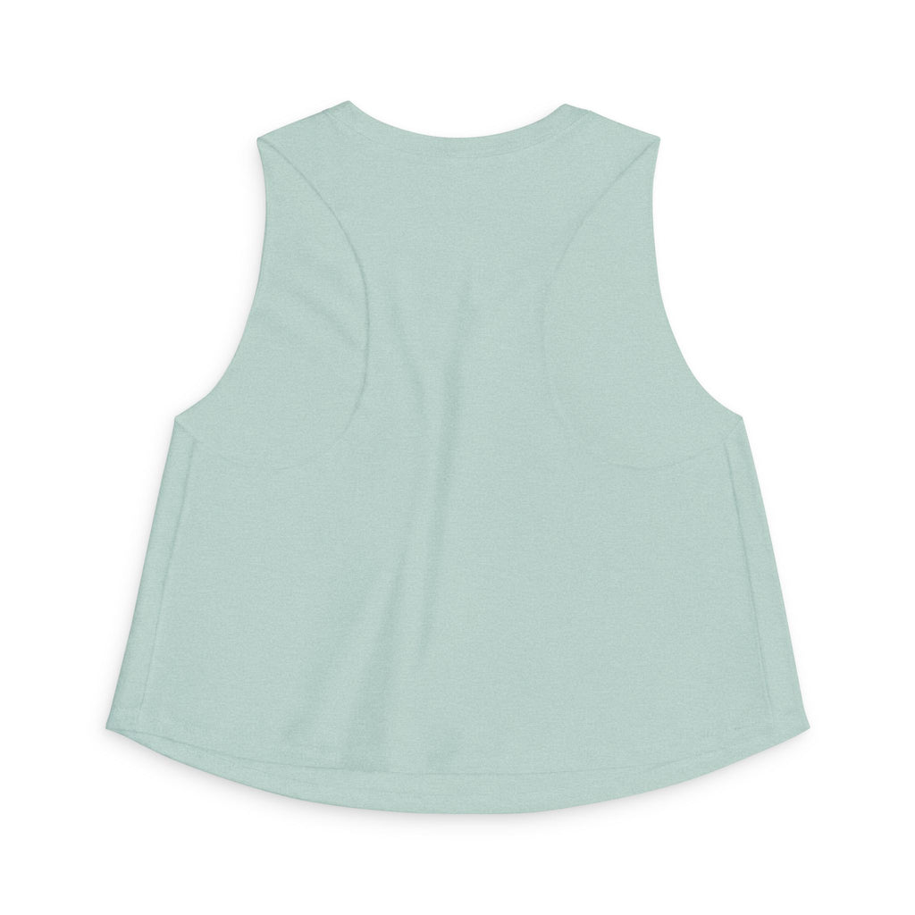 Overstimulated But Trying Tank Top — Women's White Cropped Muscle Tee