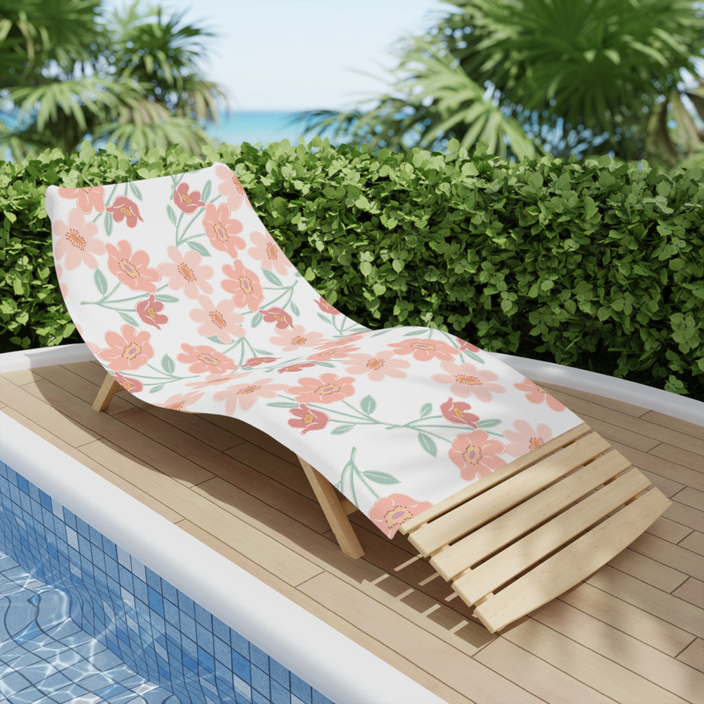 Purple Daisy Beach Towel – Striped Floral Seaside Towel