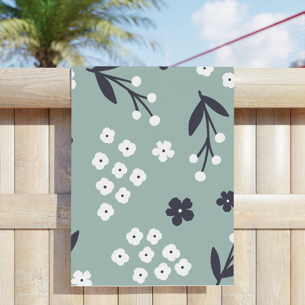 Purple Daisy Beach Towel – Striped Floral Seaside Towel