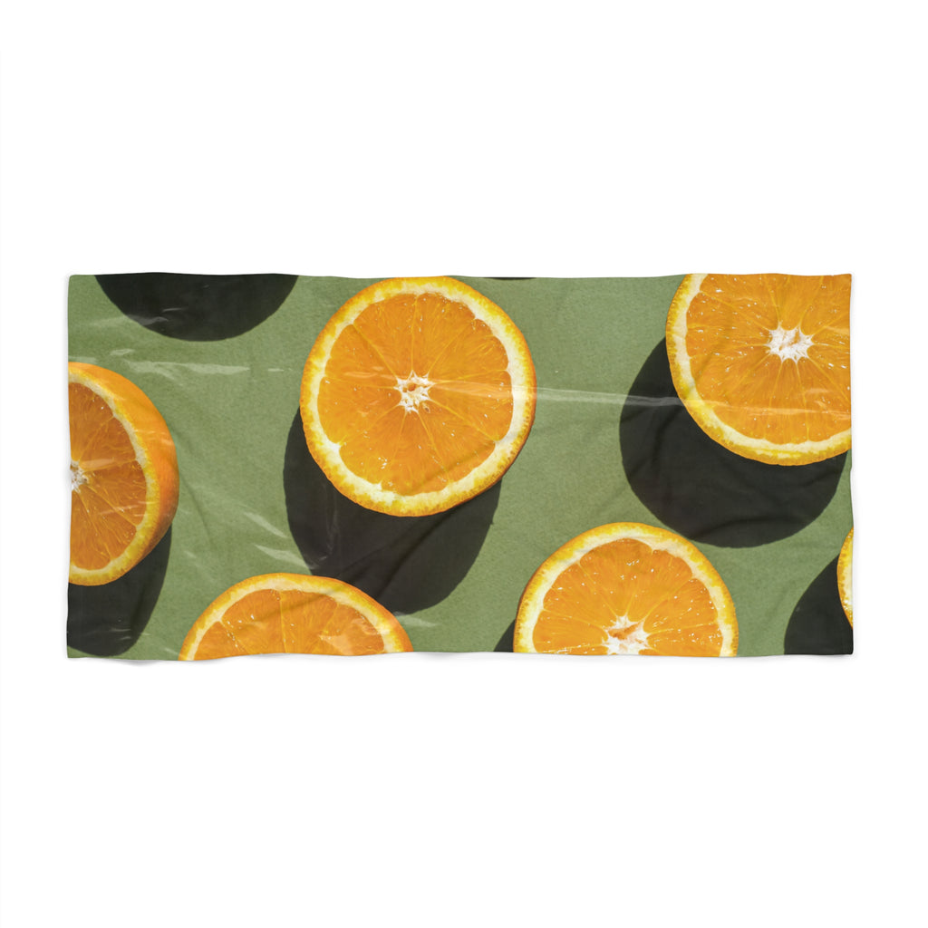 Orange Slices Beach Towel — Tropical Citrus Print Towel