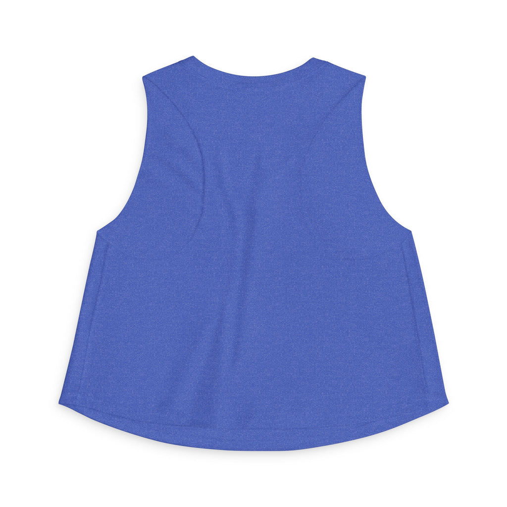 Overstimulated But Trying Tank Top — Women's White Cropped Muscle Tee