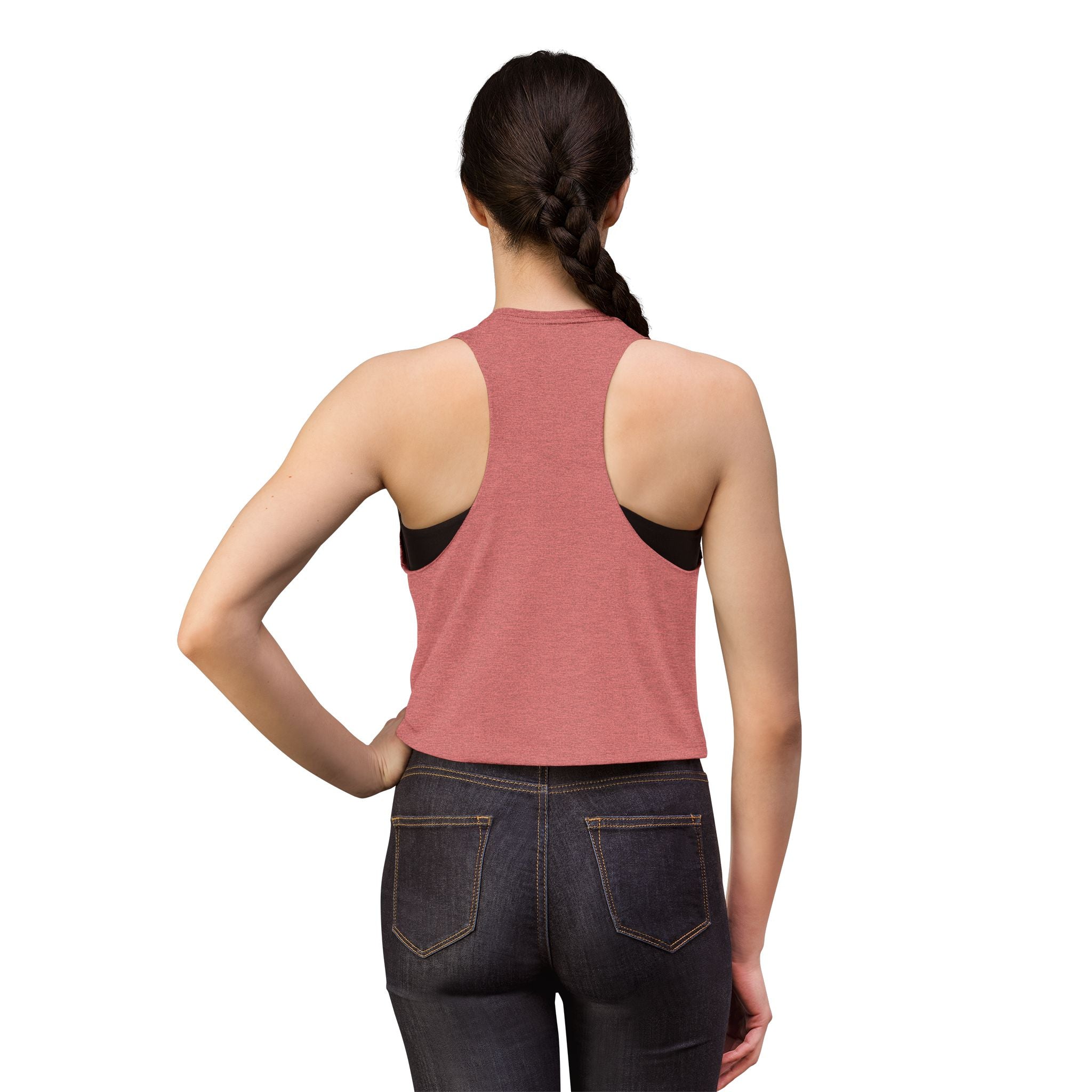 Overstimulated But Trying Tank Top — Women's White Cropped Muscle Tee